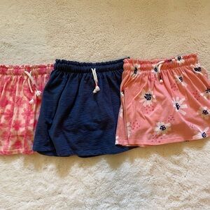 Cat & Jack Pink and Blue Kids Skirts Set with built in shorts lot of 3